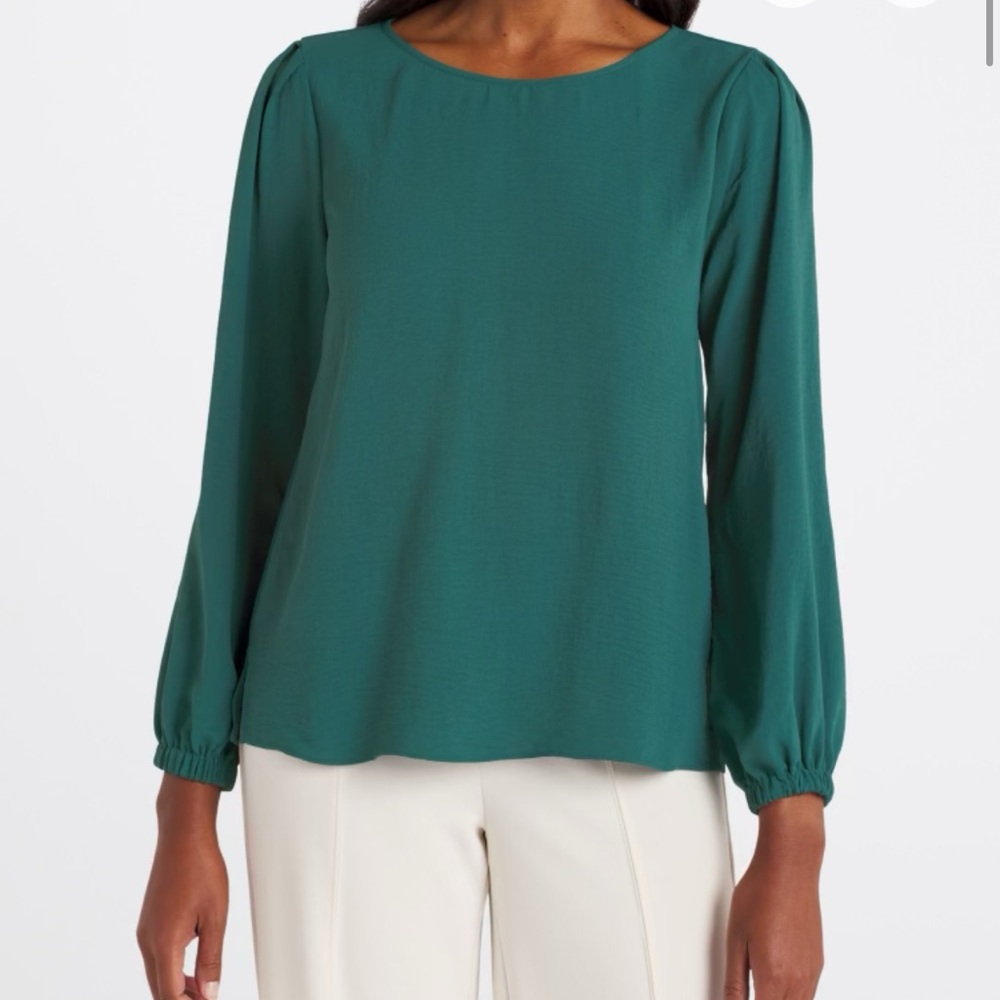 Nine Britton Teal Long Sleeve Blouse
